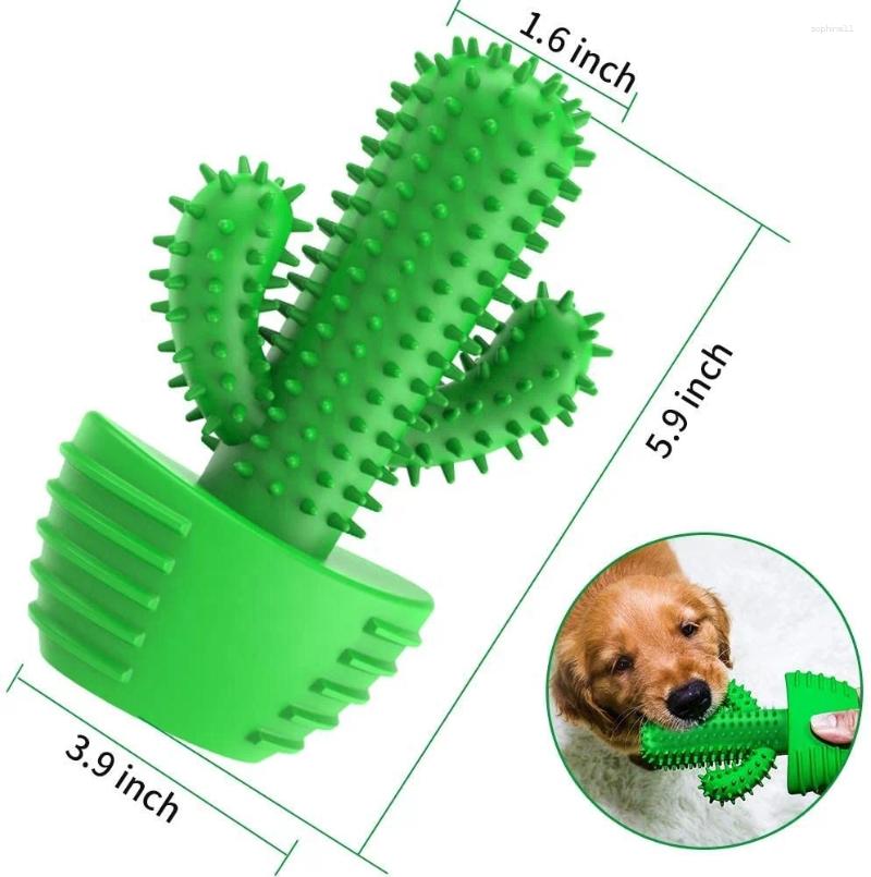 Update Dog Cactus Interactive Rubber Chew Toys For Small Large Dogs Tooth Cleaning Toothbrush Treat Dispenser Pet