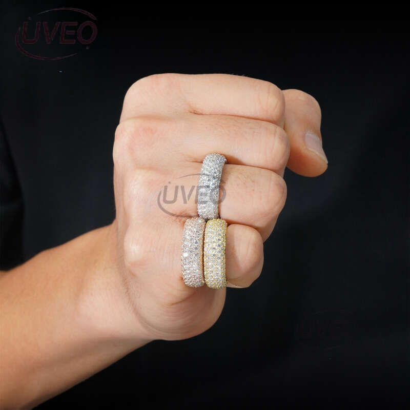 925 Jewelry VVS Moissanite Ring Gold Iced Out Moissanite Diamond Hiphop Pass Diamond Tester Mens Fashion