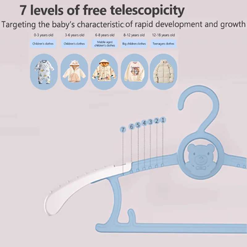 10Pcs Non-slip Baby Clothes Hanger Adjustable Storage Hangers Cute Kids Clothes Organizer Closet Children Baby Coats Rack C251117