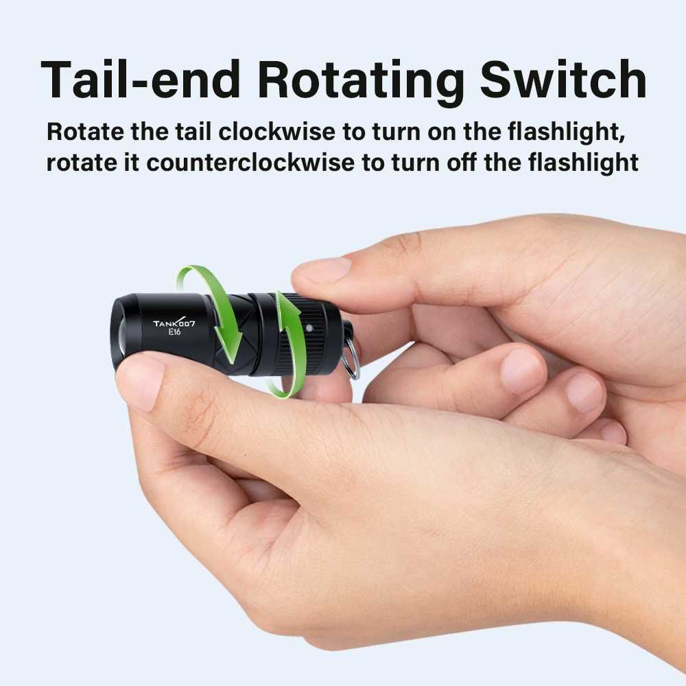 TANK007 E16 Ultra-Small Zoomable Flashlight Rechargeable Magnetic Adjustable Focusing Flashlight Torch for Emergency Lighting M251117