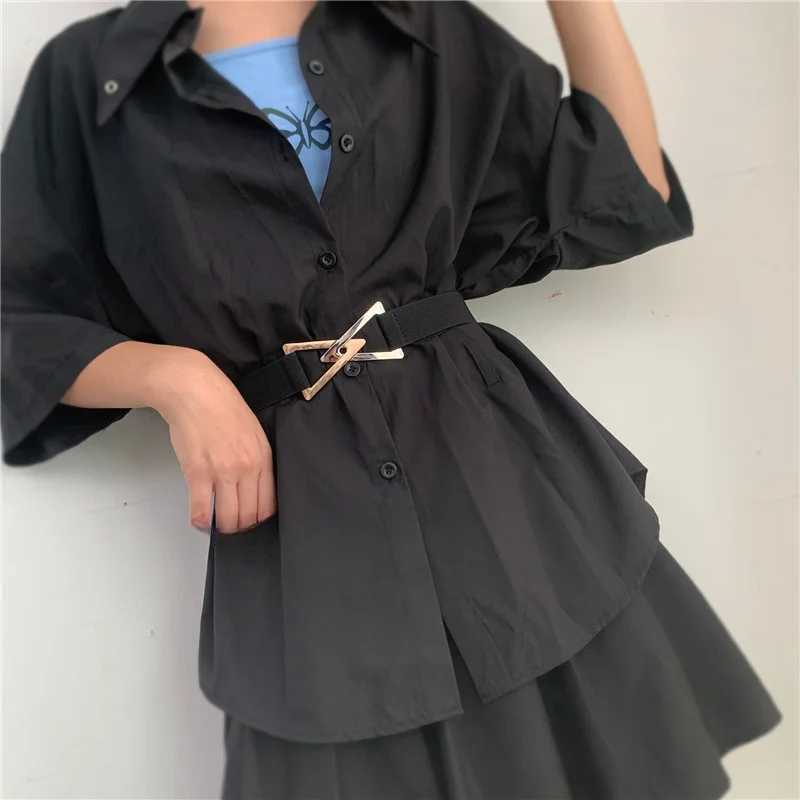 Triangle Belt Womens Decorative Elastic Dress Sweater Set Simple Black Brown Belt Multi functional Fashion BeltXJ250417