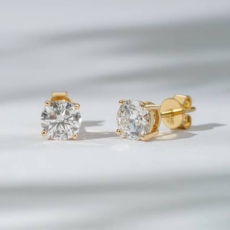 10K Gold Diamond Earrings Studs 1ct Round Cut DE VVS2 VS1 Lab Diamond IGI Certified Yellow White Gold Diamond Earring Studs