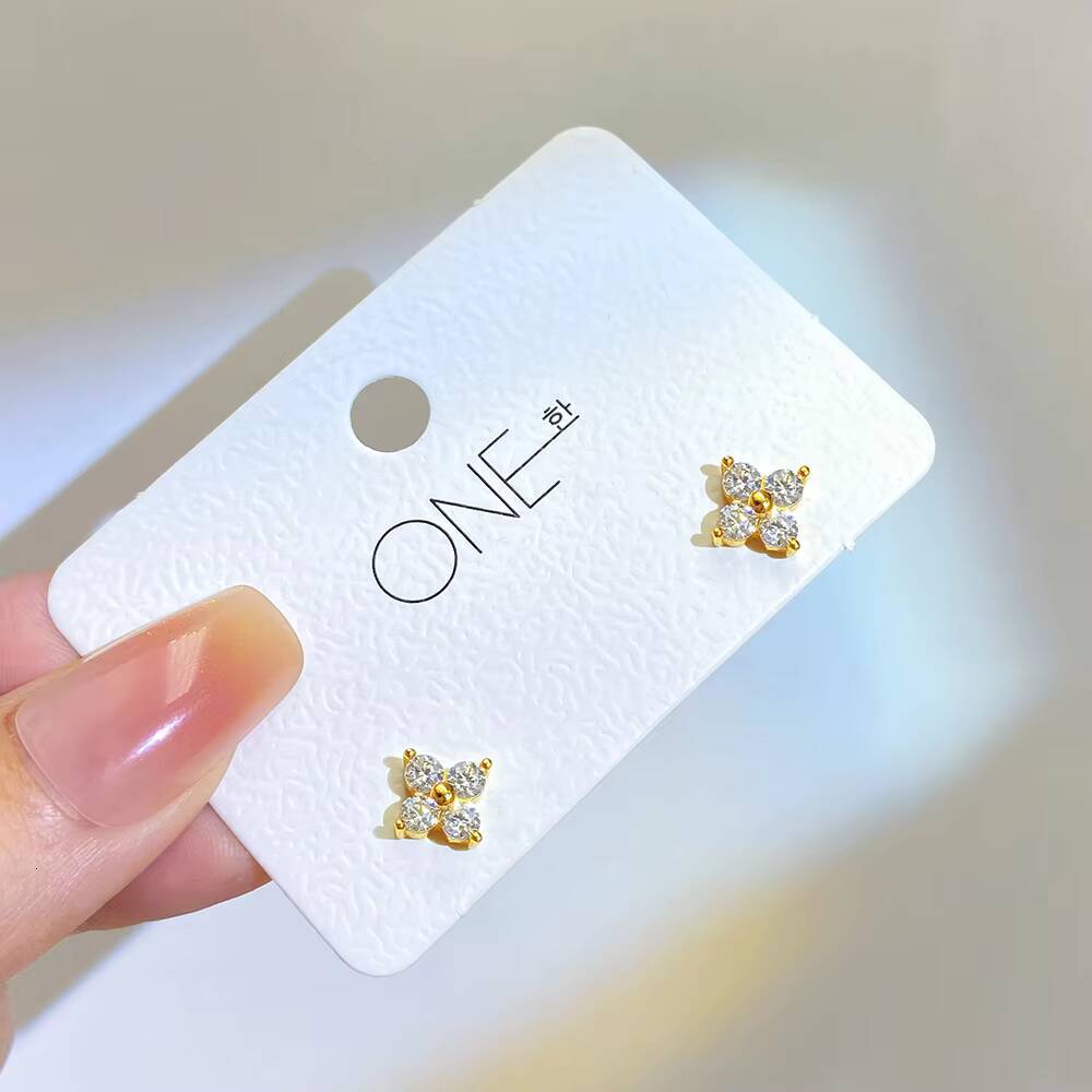 Jewelry Manufacturers Daily Wear 6MM Flower D Color VVS Moissanite 925 Sterling Silver Stud Earrings