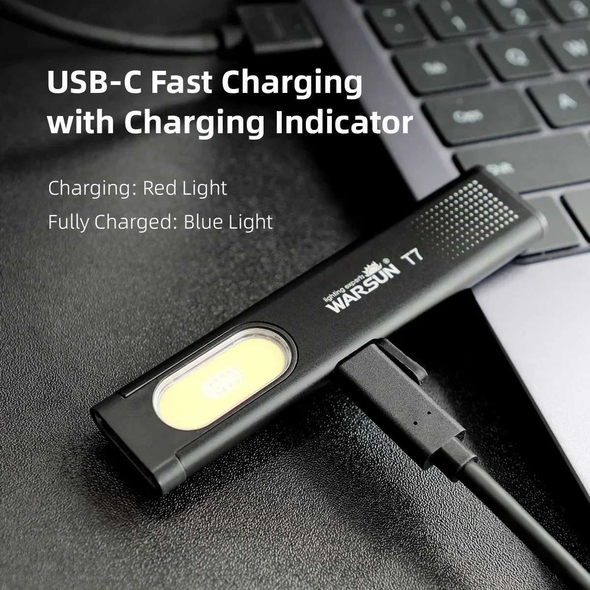 Keychain Flashlight USB-C Rechargeable 800Lm Multifunctional Lighting Durable Mini Auto Repair Hat Clip Work Light LED M251117