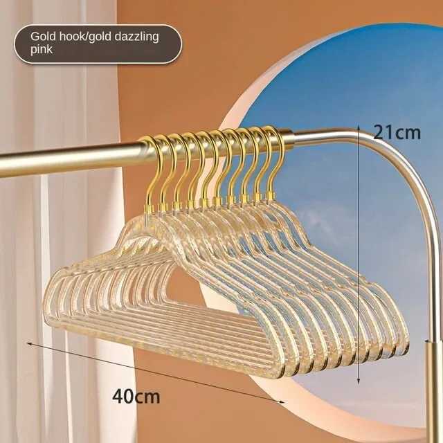 Transparent Coat Rack Light Luxury Non-Slip Space Saving Multipurpose Hanger Gold Dust Acrylic Home Bedroom Organization Storage C251117