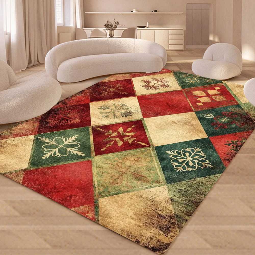 hristmas Red Rug Kitchen Carpet Living Room Rug Floor Mat Red Car Christmas Tree Print Door Mat Room Home DecorM251117
