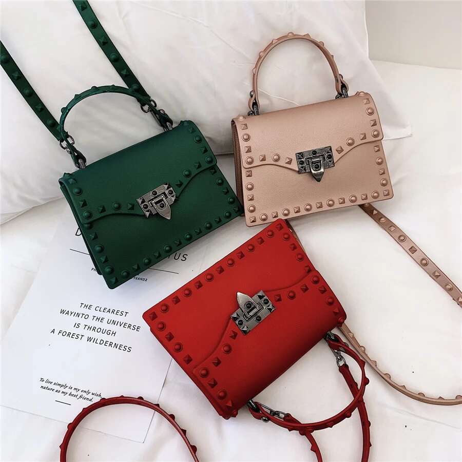 High Quality PVC Handbags Fashion Ladies Shoulder Bag Designer Crossbody For Women Small Rivet Messenger Bags
