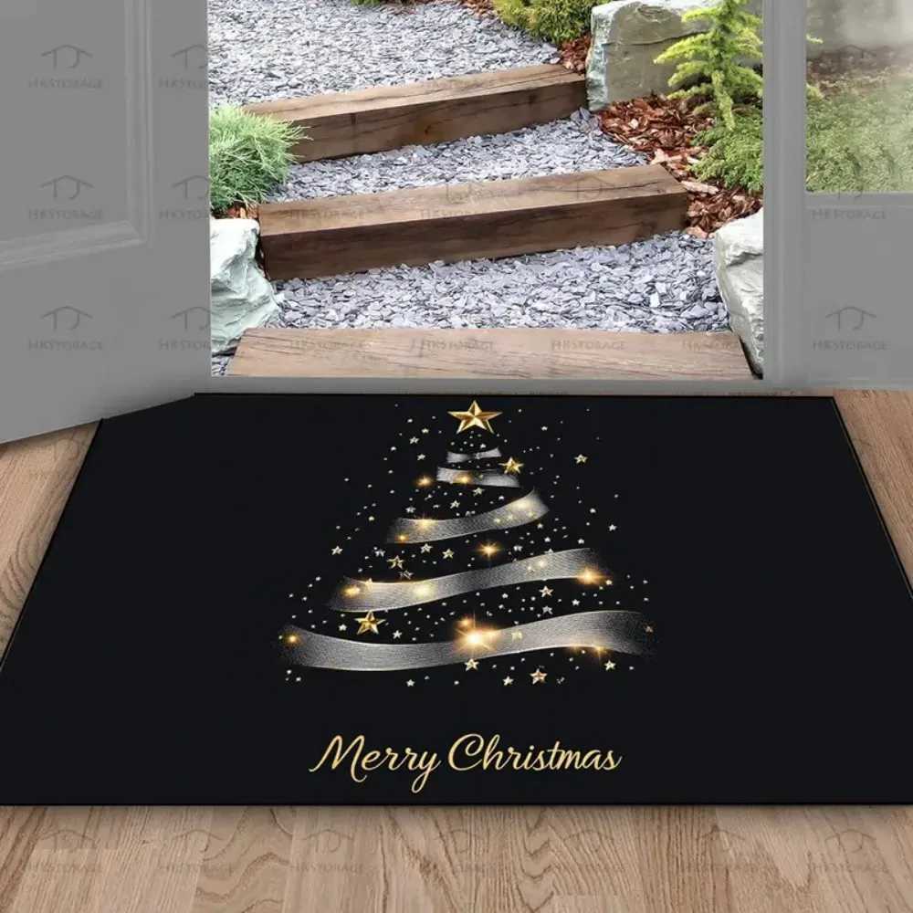 1 Pc Stylish Christmas Tree Pattern Non-Slip Corridor Entry Mat for Kitchen/Bedroom/Balcony/Living Room Holiday Home DecorationM251117