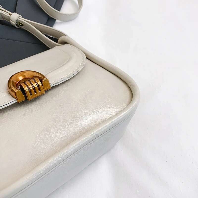 Vintage Flap Shape Cross Body Bags For Women 2025 Designer Purses And Handbags Pure Color Mini Size Shoulder Saddle Bag
