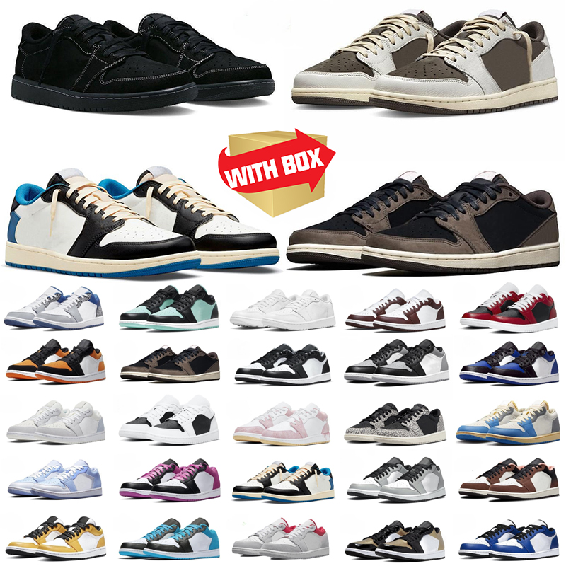 designer 1s Low men Basketball Shoes Golf Black Olive Wolf Grey Sail Black UNC Panda Womens outdoor sports sneaker with box 36-46