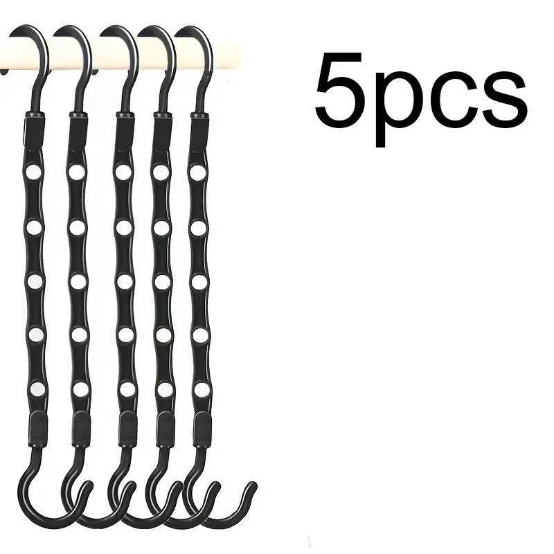 5pcs Sturdy Hanger Organizer Plastic Space Saving Hanger Multifunction Magic Clothes Hanger Dormitory Magic Closet Wardrobe C251117