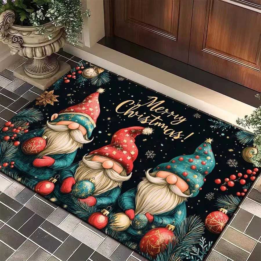 Christmas carpet entrance door mat Santa Claus red entrance door mat Printing anti slip rugM251117