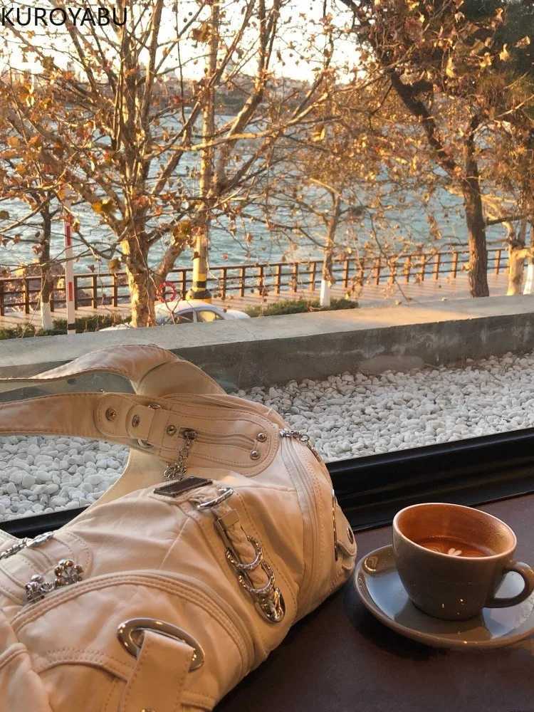 Y2K Shoulder Bags Women Handbags Chic Crossbody Bag Vintage Leather Motorcycle Bag Large Capacity Multi Pocket Bag Bolsos MujerW251117