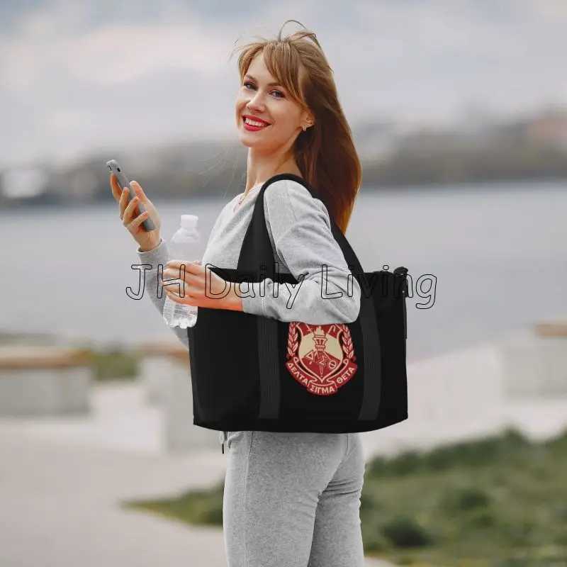 Delta Sigma Theta Girls Association Printed Luggage Bag Womens Travel Bag Foldable Overnight Weekend Bag with Adjustable Shoulder StrapW250417