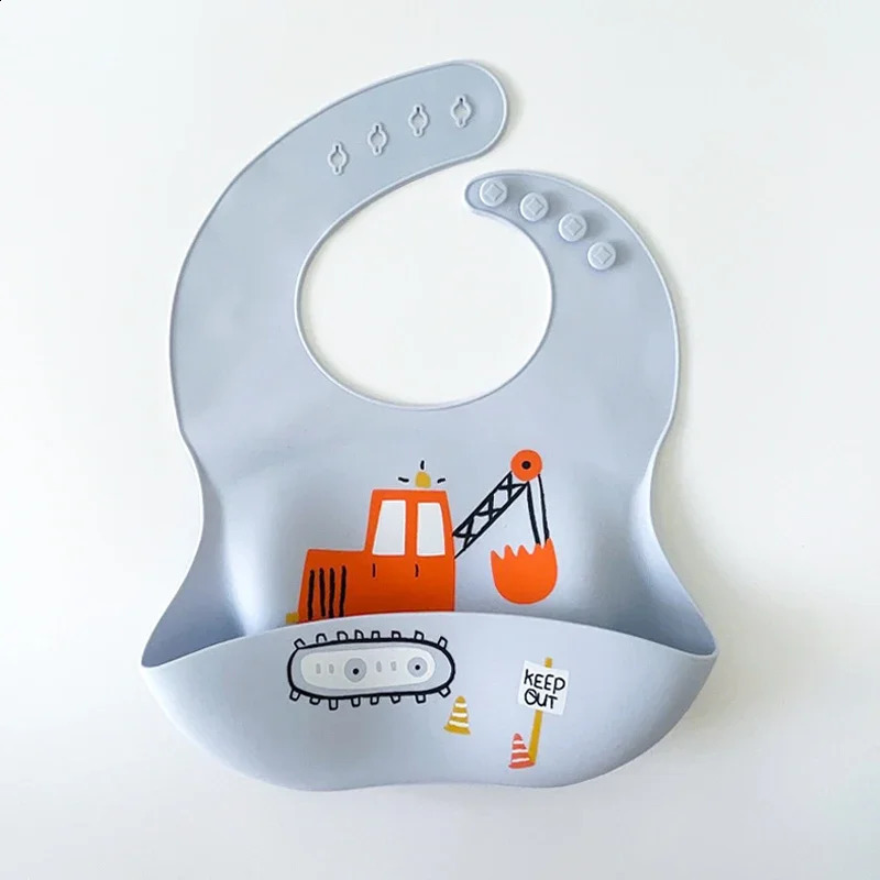 1 baby lunch apron silicone bib waterproof Saliva cartoon feeding 250414z