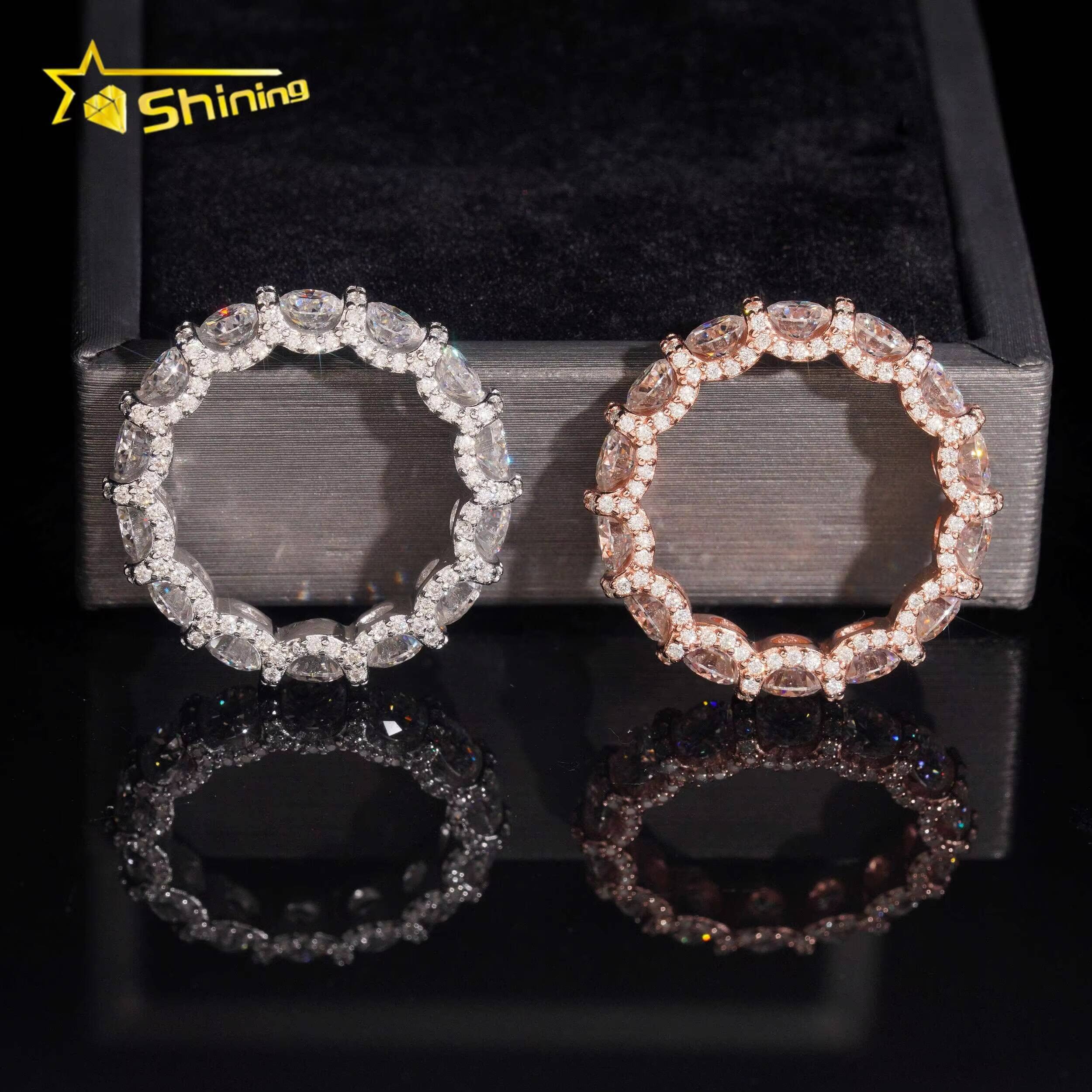 925 Sterling Silver Jewelry Hot Selling High Quality Eternity Band Moissanite Diamond Ring