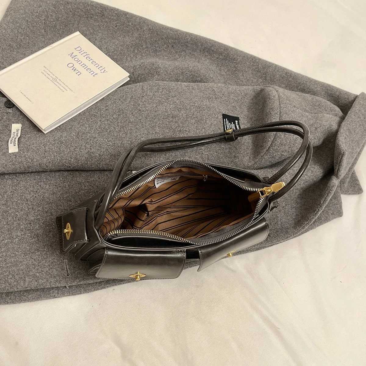 LEFTSIDE Small PU Leather Double Pockets Crossbody Bags for Women 2024 Y2K Ladies Shoulder Bag Females Handbags and PursesW251115