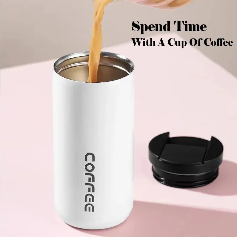 400ML Stainless Steel Coffee Thermos Bottle Leakproof Vacuum Thermal Mug for Car Travel Portable Insulated Cup 251107 W260226