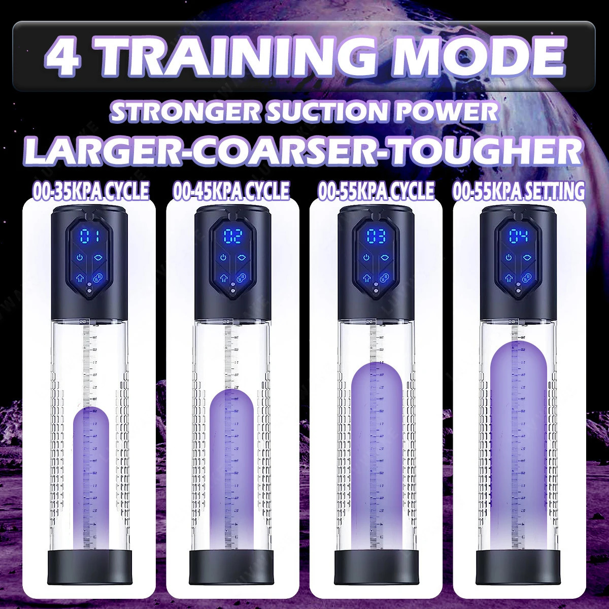 IPX7 waterproof electric pump penis erection enlargement automatic vacuum 4 suction male sex toys 250417