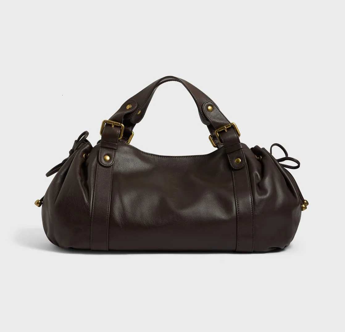 Womens Crossbody Simple Handbag Commuter Shoulder Boston Bag Stylish Versatile Work Bag Soft Polyester Interior Tote BagW251115