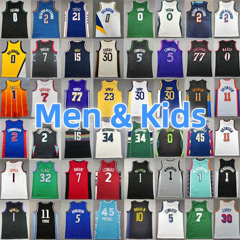 Men kids Basketball Jerseys 30 Stephe Curry 23 james 24 bryant Gianni 34 Antetokounmpo Anthony Edwards LaMelo ball Ja morant Kevinn Durant adult children jersey