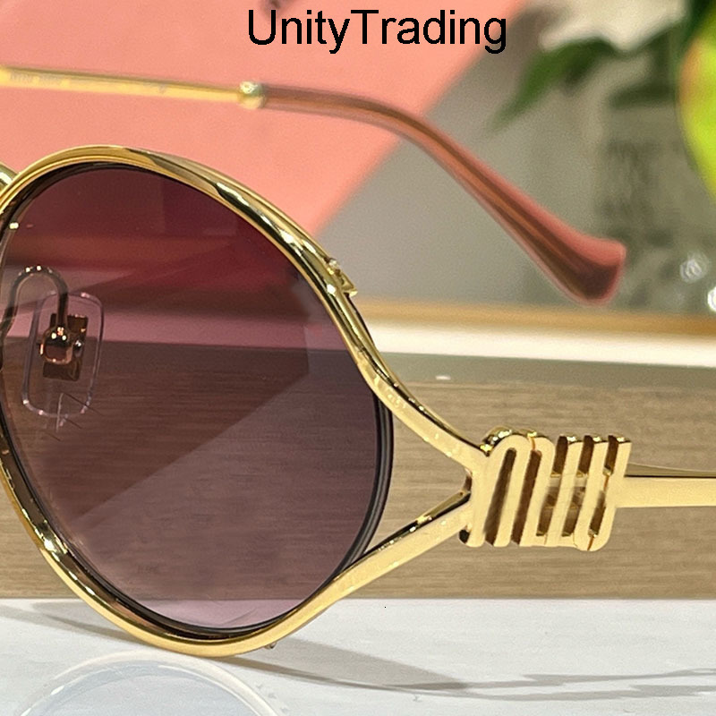 Retro Women oval sunglasses Designer Womens small frame circular Sunglasses with letter decoration on the side SMU52 muimuuly miulies miulies muily muily mu mu KFFP