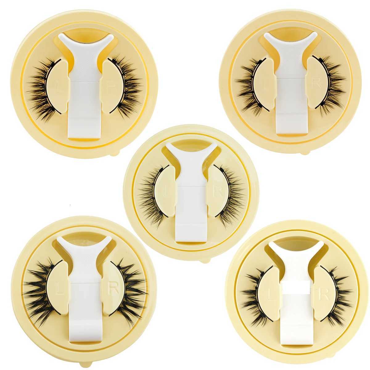 SHIDISHANGPIN 5 Styles Natural Magnetic Eyelashes Set 1 Pair Reusable No Glue Needed False Eyelashes with Magnetic TweezersT251117