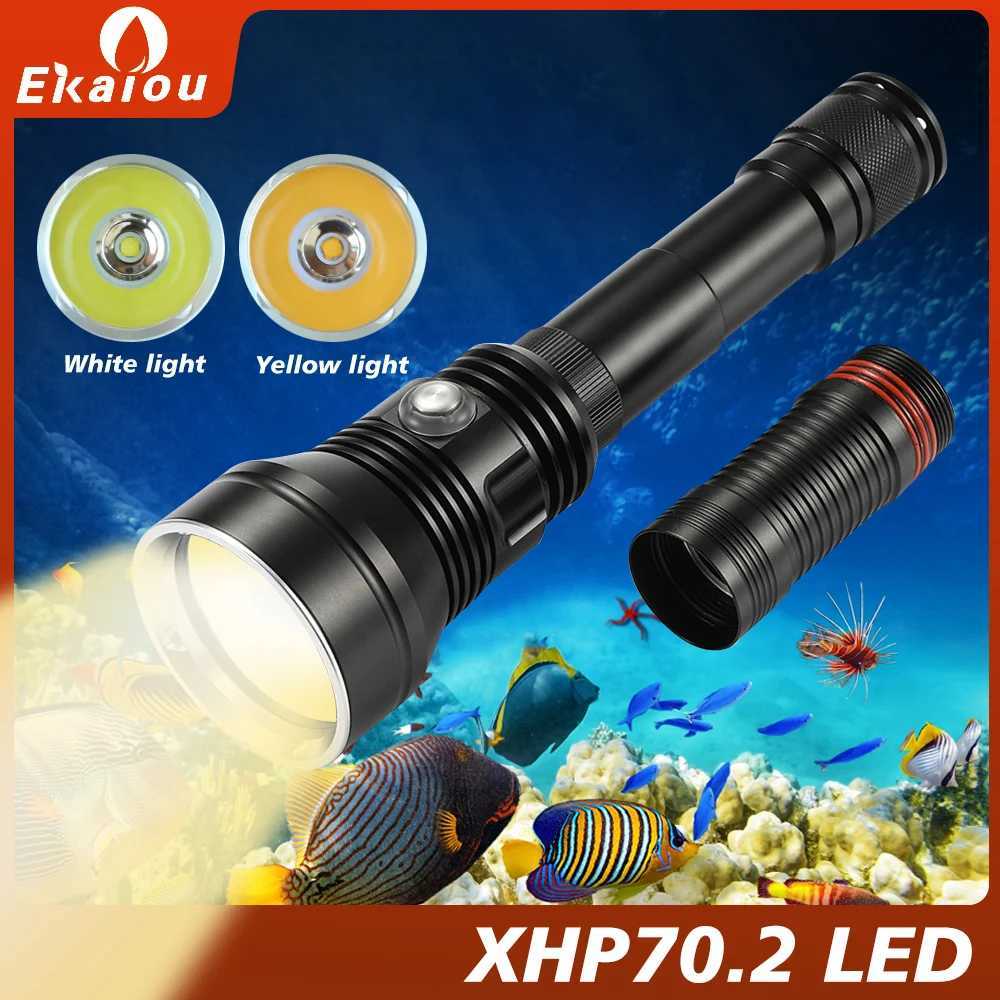 New Outdoor Powerful XHP702 LED Diving Flashlight 150M Submarine Tactics Torch Photography Hunting Catch Fish Lamp M251117