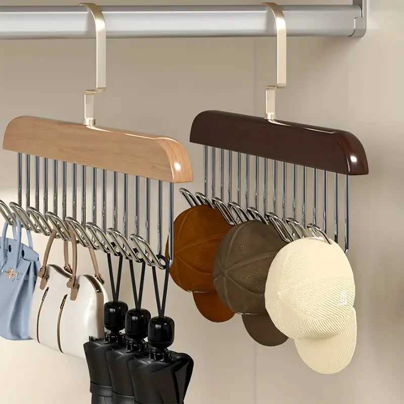 Wooden Clothes Hanger With 8 Bra Space Saving Hangers Heavy Duty Wooden Hanger With 360Rotating Closet Wardrobe C251117