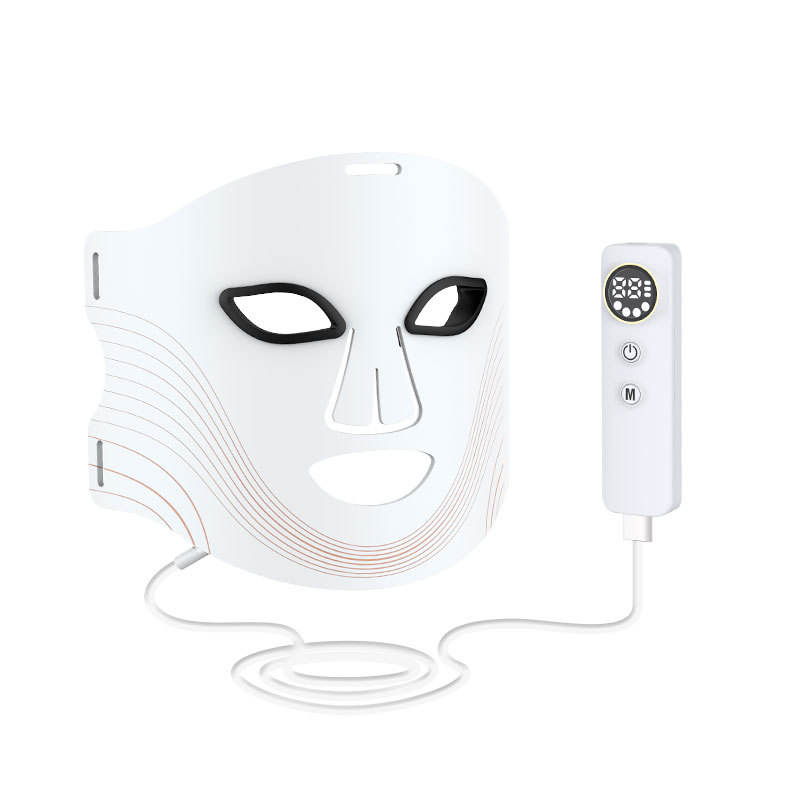 Photon Beauty Mask Instrument Red Blue Yellow LED Light Therapy Mask Spectrometer with Neck Beauty
