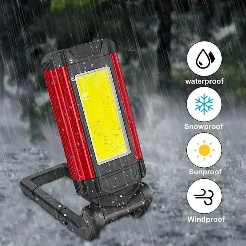 1/2/4PCS Magnetic COB Work Light USB Rechargeable LED Flashlight Portable Lantern Camping Light Type-C Power Bank Function Lamp M251117