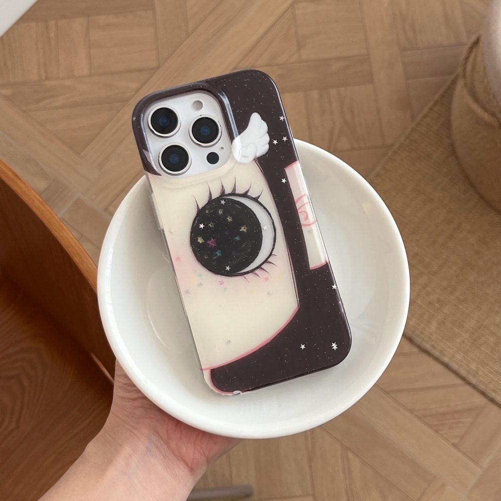 Big Face Star Eye Phone Case Compatible with iPhone 17/16 Pro Max Personalized Protective Cover iPhone 15/14