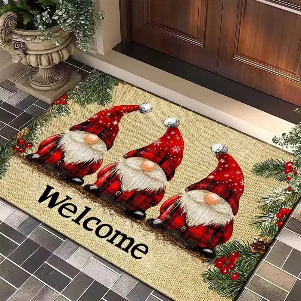 nta Claus Welcome Door Mat Washable Indoor and Outdoor Entrance Mat RV Mat Kitchen Carpet Suitable for Bathroom Kitchen EtcM251117