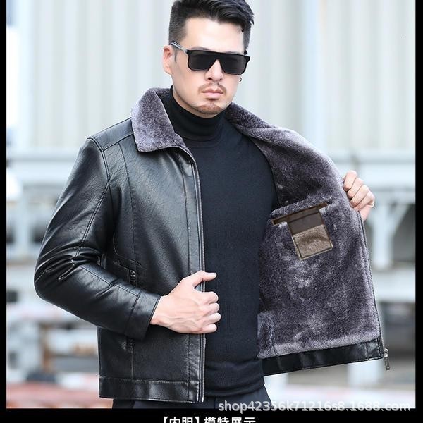 Leather Jacket Men Winter Fleece Warm Motorcycle Coats Mens Fashion Biker PU Jackets Slim Overcoat Thick Fur Collar Jackets 250113