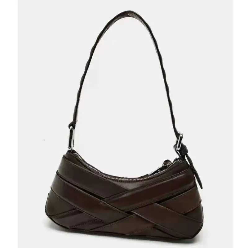 Bloom Vintage Black Underarm Bag Women High Street Hot Girls Leather Casual Y2k Handbag Female Retro Moto Biker Shoulder BagsW251115