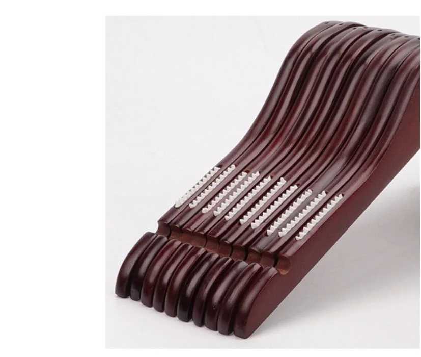 10Pcs/set Adult Child Extra-Wide Solid Wood and Metal Hook Wooden Hangers With Notches Non-slip Metal Hook for Clothes C251117