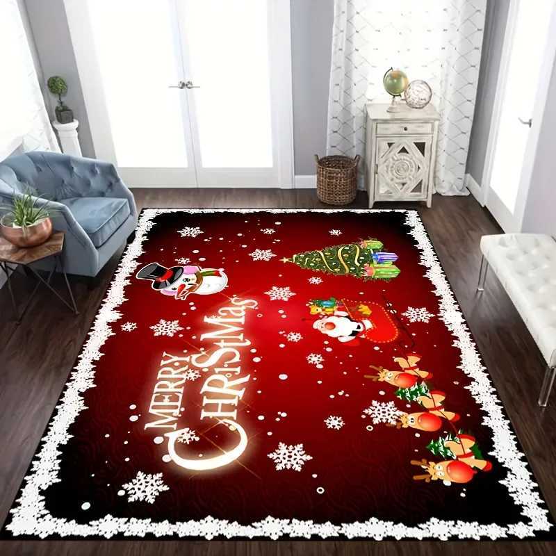 Christmas Santa Claus Snowman Carpet for Living Room Decor Sofa Table Large Area Bedroom Bedside Foot Pad Navidad DecorationM251117