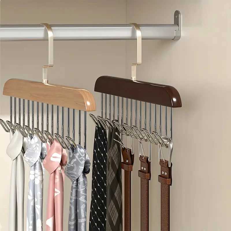 Wooden Clothes Hanger With 8 Bra Space Saving Hangers Heavy Duty Wooden Hanger With 360Rotating Closet Wardrobe C251117