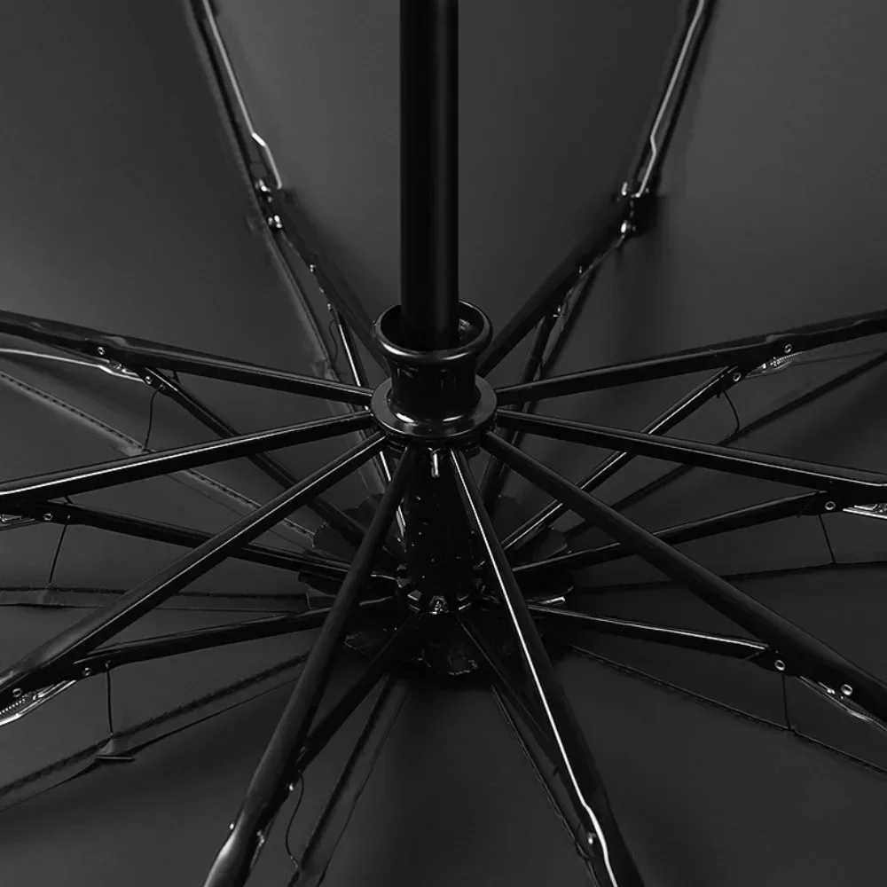 Folding Automatic Umbrella Business UV Protection Sunshade with Led Lighted Windproof Reflective Stripe Rain Umbrella Reverse C251117