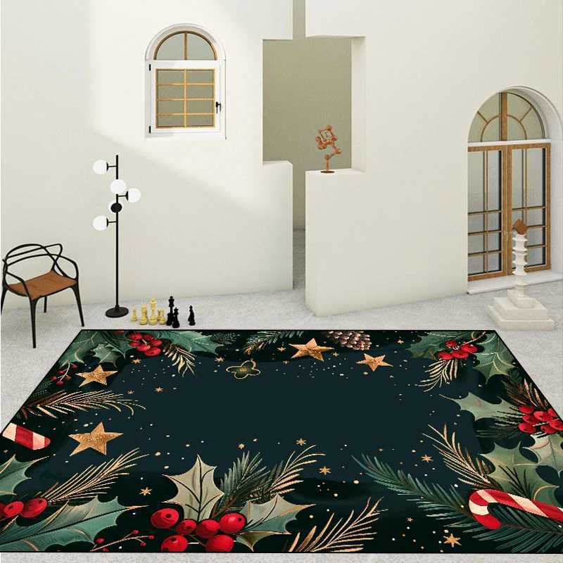 Christmas Tree Snowflake Carpet for Living Room Doormat New Year Red Decoration Home Rug Non-slip Dining Room Decor Floor MatsM251117