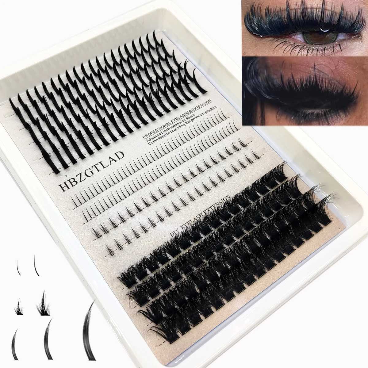 HBZGTLAD eyelash 80D/100D eyelash cluster with bottom and spiky volume DIY anime eyelash cluster extends eyelashesT251117