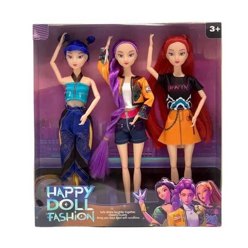 30cm K-Pop Demon Hunters Anime Kpop Girl Group Rumi Zoey Mira Action Figures Vinyl Figurines Model Dolls Girls Xmas Gift C251117