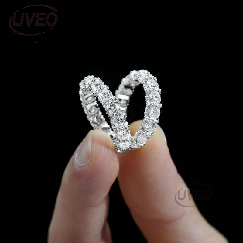 VVS Moissanite Ring Jewelry Gold Iced Out 925 Moissanite Diamond Hip Hop Pass Diamond Tester Women