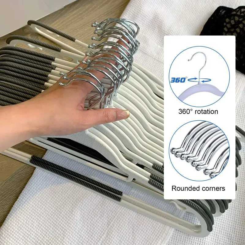 10/5Pcs Clothing Storage Hanger Non-Slip Rotatable Hook Household Traceless Plastic Clothes Organizer Support Drying Rack C251117
