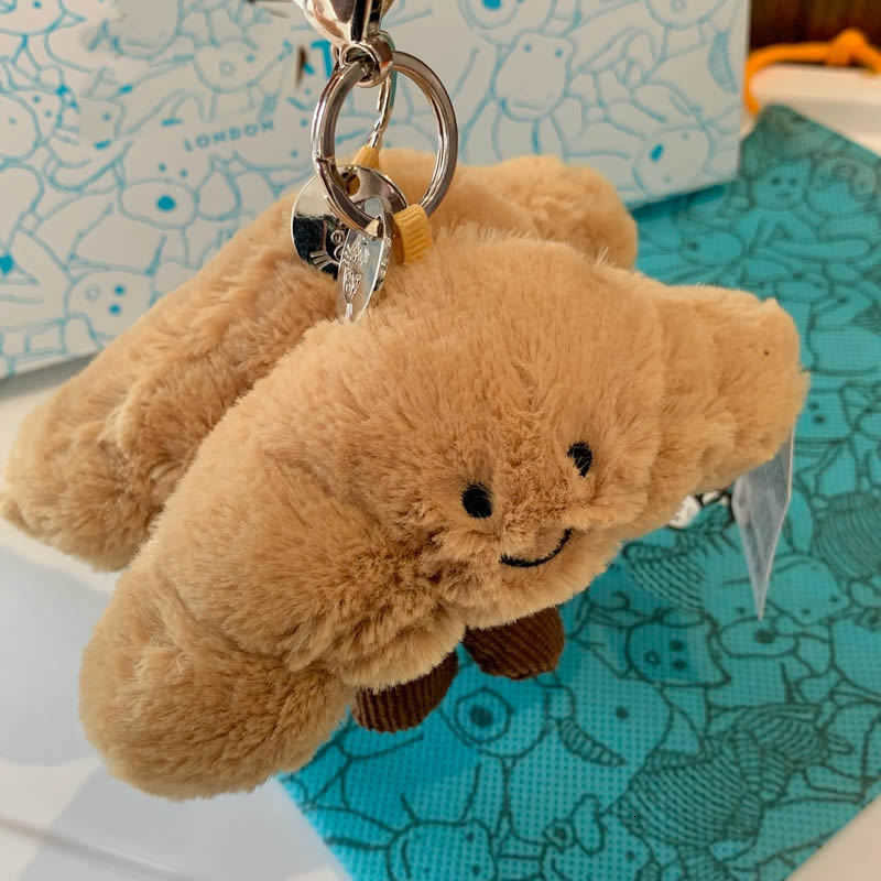 Keychains Lanyards Keychains Lanyards croissant hymn pendant cute plush toy doll keychain doll girl gift H241127