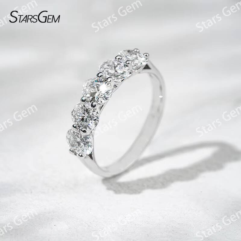 Oval 45MM DEF VVS VS Diamond Jewelry Starsgem Wedding Band 18K Solid Gold HPHT CVD Marriage Lab Grown Diamond Engagement Ring