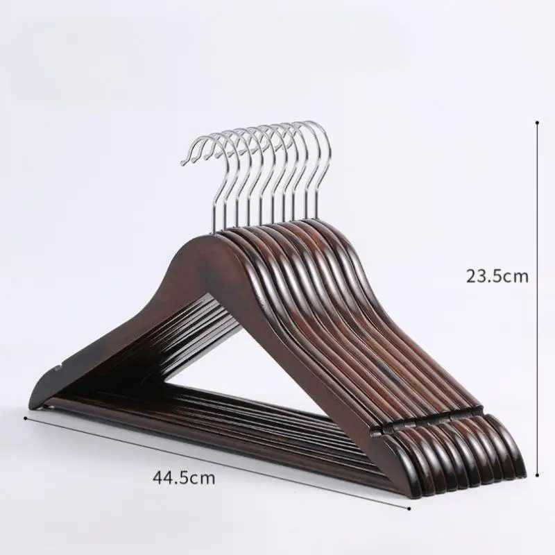 2/4 Wooden Hangers Solid Wood Clothes Hangers Clothing Store Wardrobe Home Seamless Adult Rack C251117