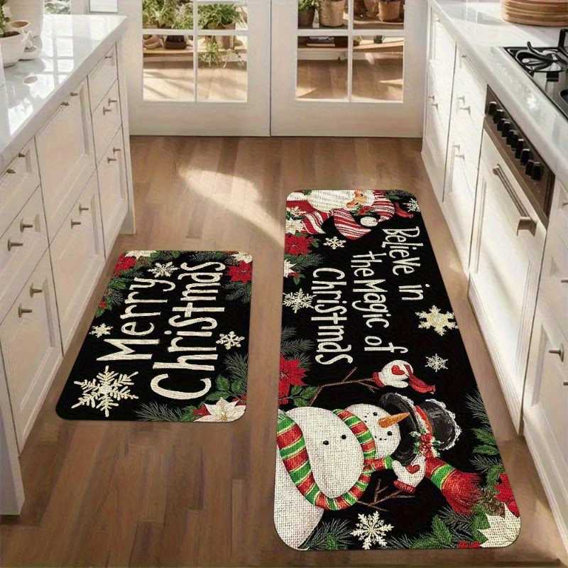 Christmas Ball Pine Needles Kitchen Mat Decor Hallway Balcony Anti-slip Floor Mat Bedroom Entrance Doormat Christmas DecorationsM251117