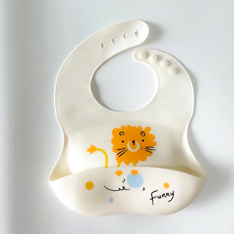 1 baby lunch apron silicone bib waterproof Saliva cartoon feeding 250414z