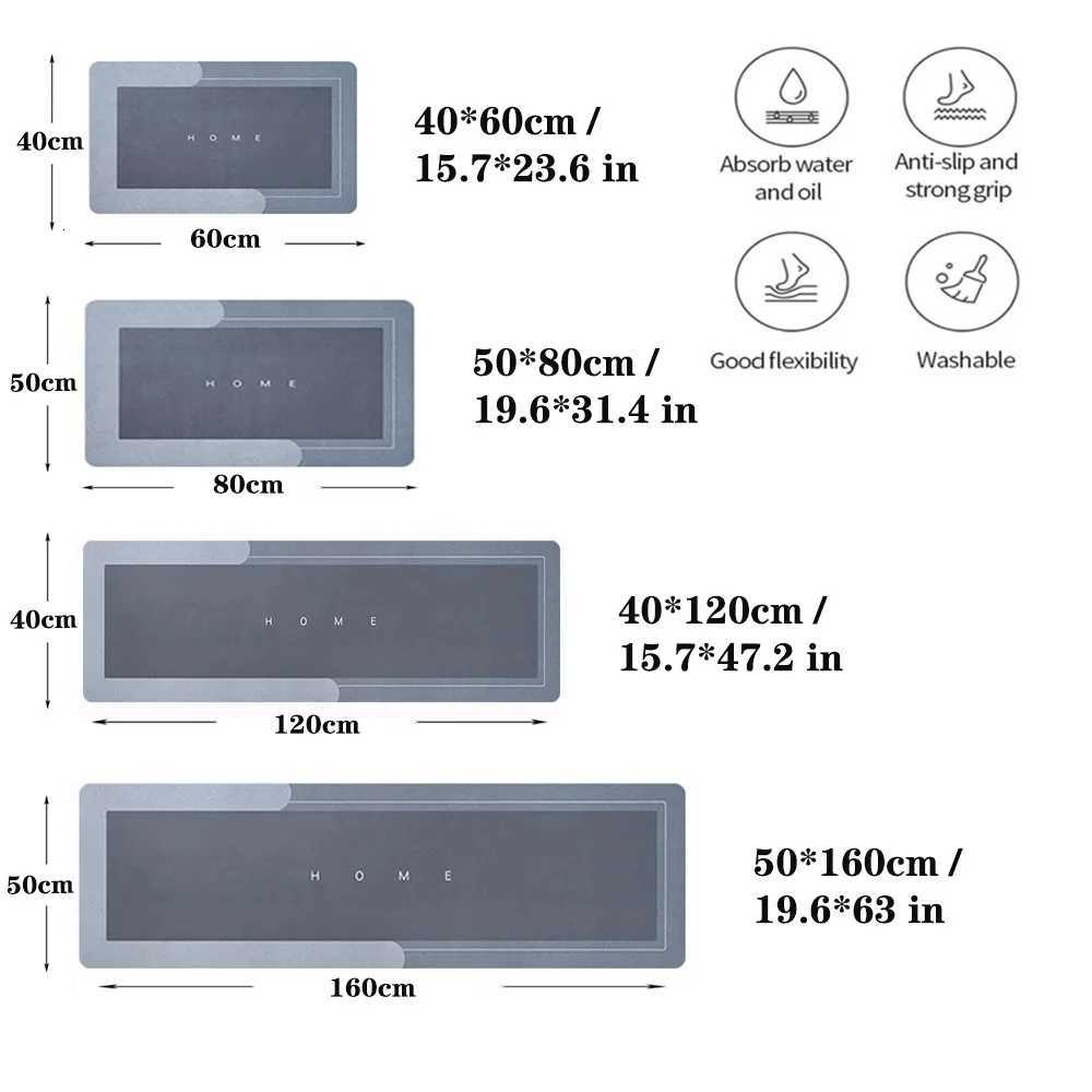 Christmas Kitchen Floor Mat Bedroom Living Room Long Bedside Area Rug Soft Washable Carpet Anti Slip Bathroom Entrance DoormatM251117